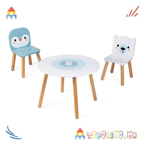 Дрвена Играчка со 2 Столчиња Polar - Janod