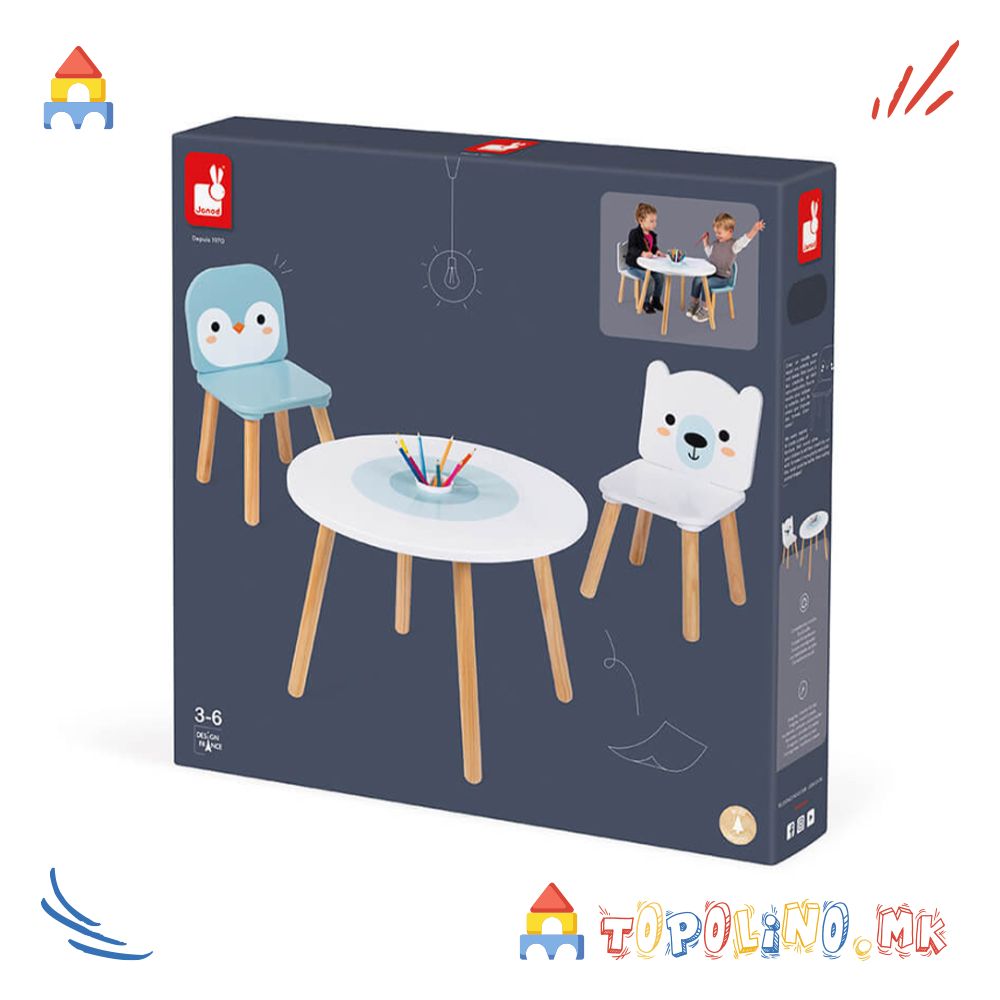 Дрвена Играчка со 2 Столчиња Polar - Janod - Image 6