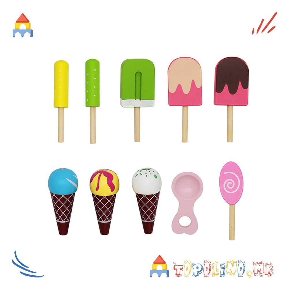 Дрвена Количка за Сладолед - Moni Toys - Image 4