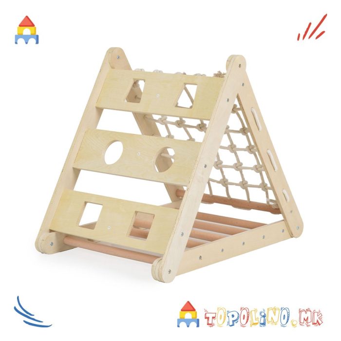 Дрвена Лизгалка и Тријаголник 2 во 1 Pickler - Moni Toys - Image 6