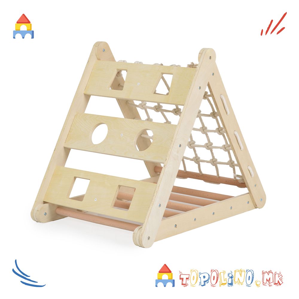 Дрвена Лизгалка и Тријаголник 2 во 1 Pickler - Moni Toys - Image 6
