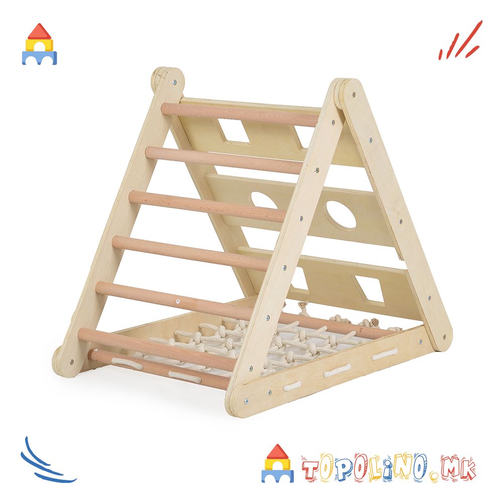 Дрвена Лизгалка и Тријаголник 2 во 1 Pickler - Moni Toys - Image 7