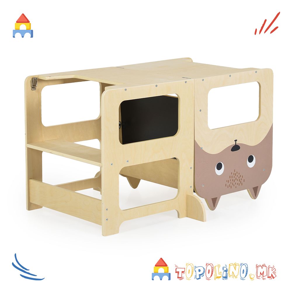 Дрвена Мултифункционална Едукативна Кула Монтесори - Moni Toys - Image 6