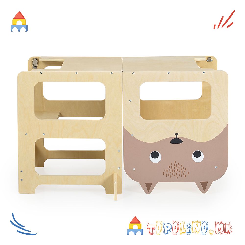 Дрвена Мултифункционална Едукативна Кула Монтесори - Moni Toys - Image 3