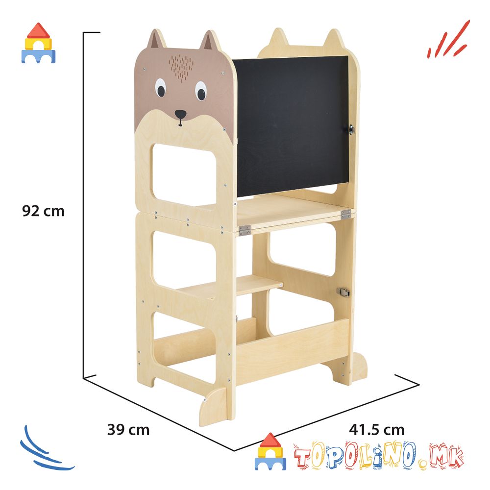 Дрвена Мултифункционална Едукативна Кула Монтесори - Moni Toys - Image 5