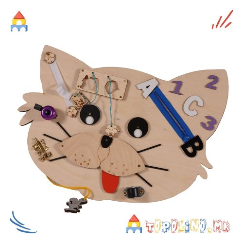 Дрвена Играчка Мачка Montessori – Moni Toys