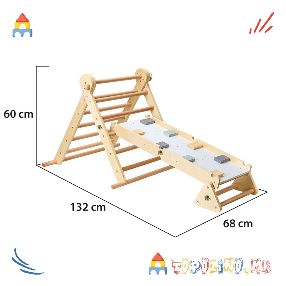 Дрвена Играчка Мултифункционален Триаголник Pickler - Moni Toys - Image 5
