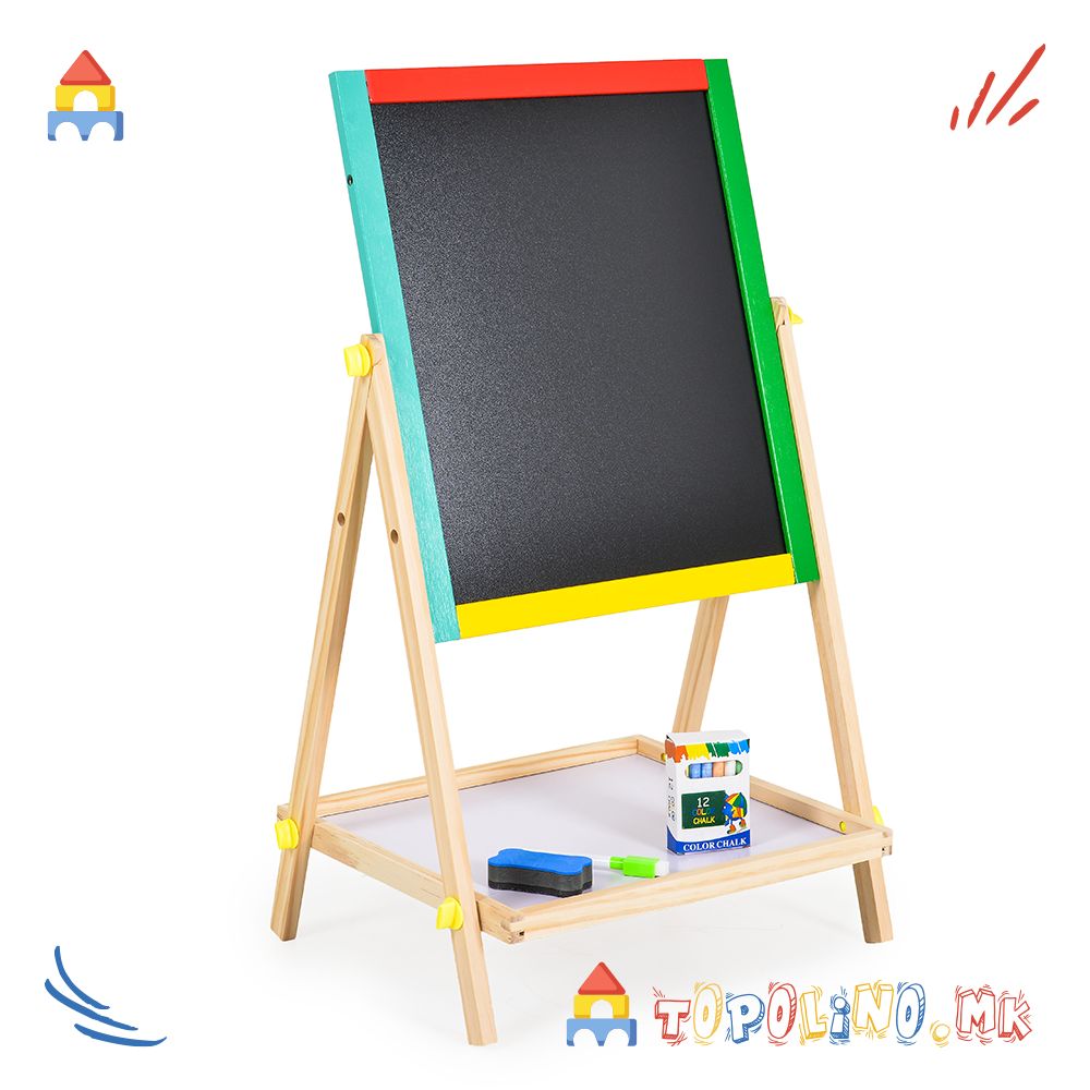 Дрвена Табла за Пишување 2 во 1 - Moni Toys - Image 2