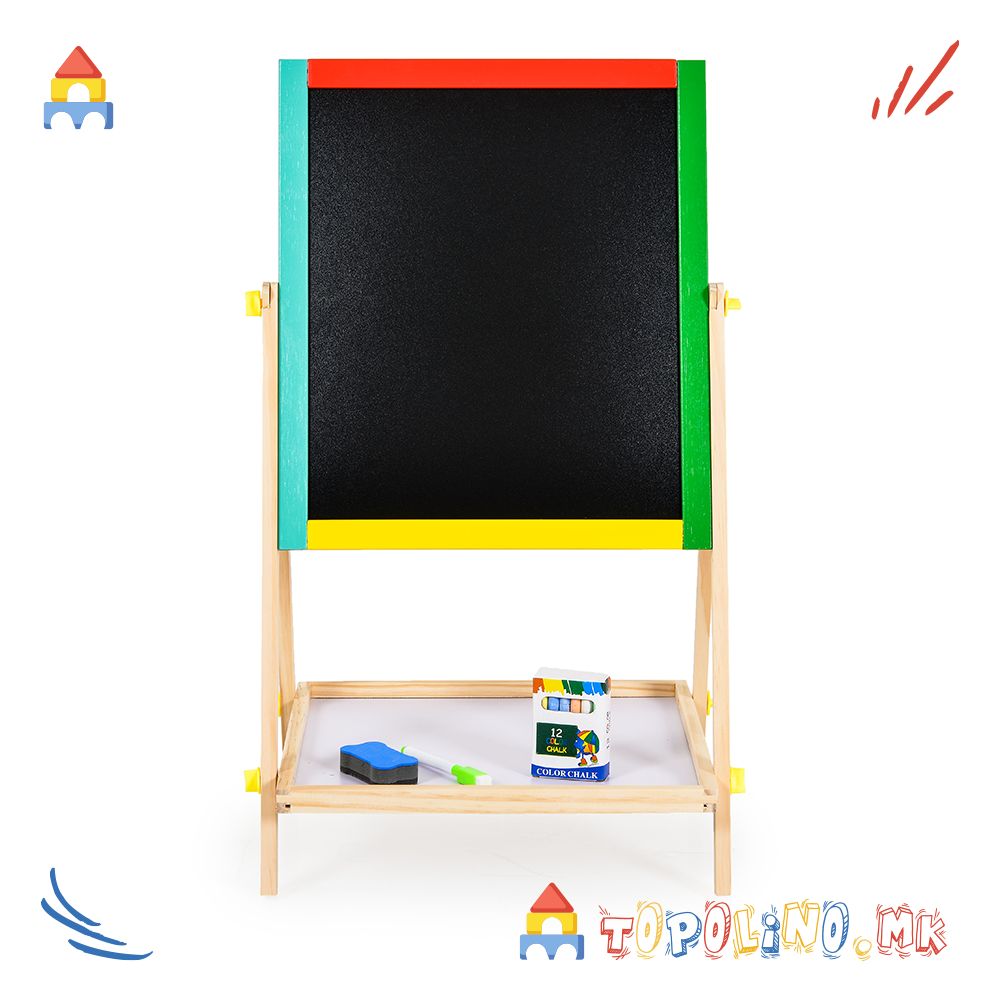 Дрвена Табла за Пишување 2 во 1 - Moni Toys - Image 3