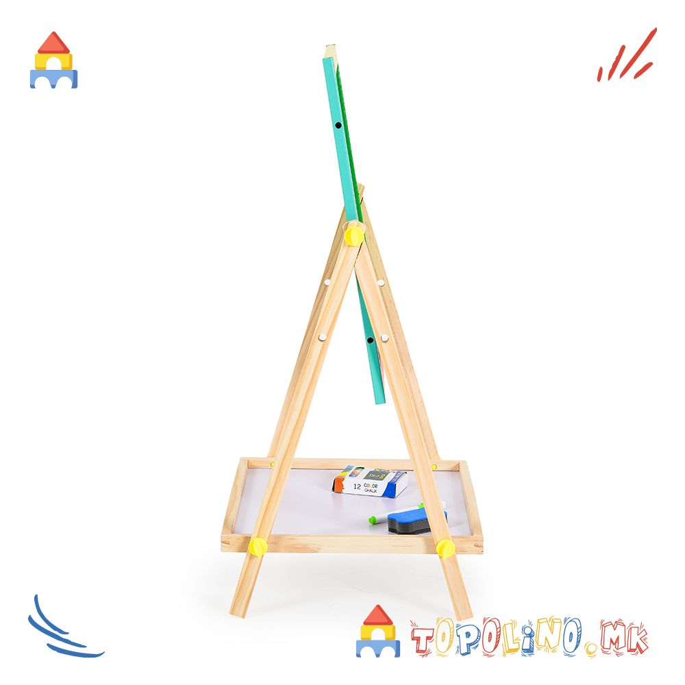 Дрвена Табла за Пишување 2 во 1 - Moni Toys - Image 4