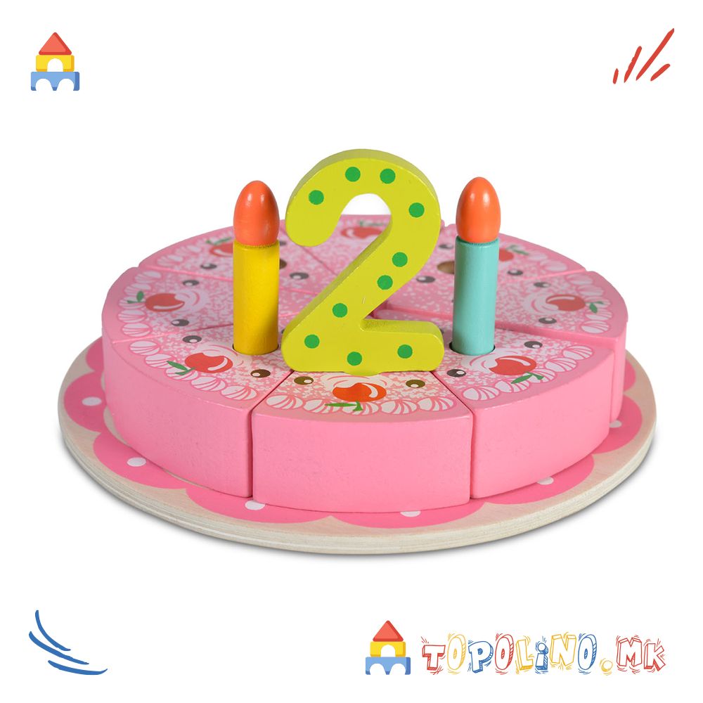 Дрвена Играчка Роденденска Торта - Moni Toys - Image 3