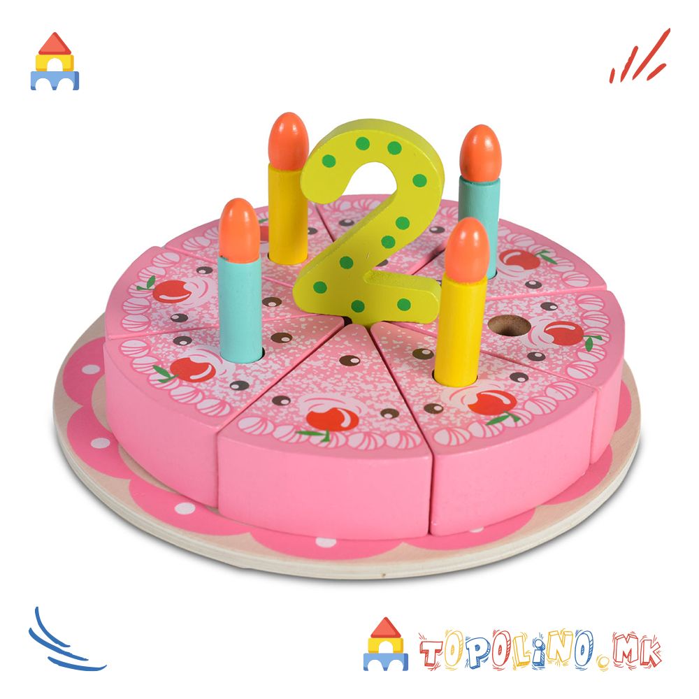 Дрвена Играчка Роденденска Торта - Moni Toys - Image 4