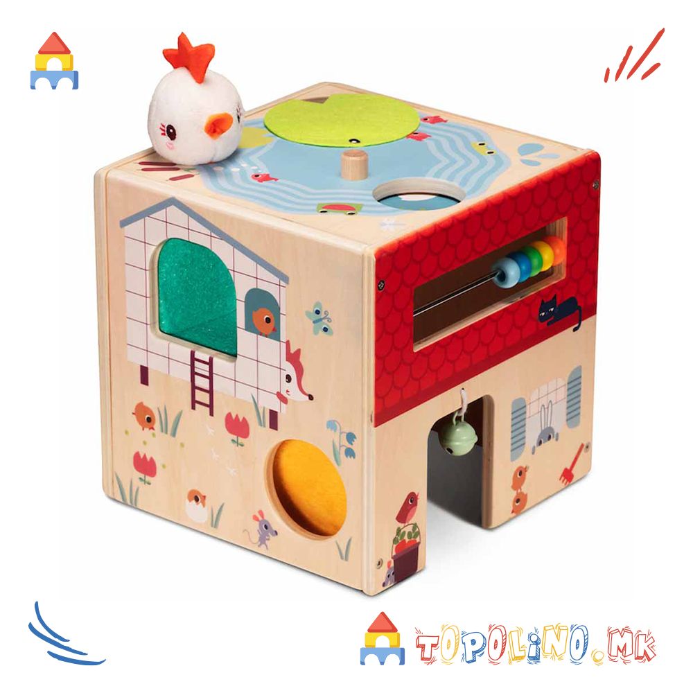 Дрвена Едукативна Коцка Фарма - Lilliputiens