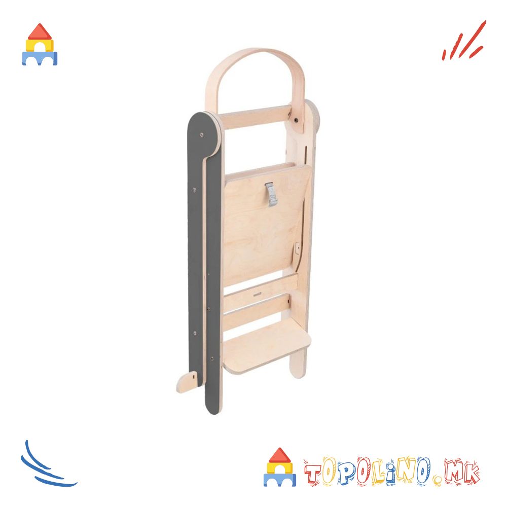 Дрвена Кула за Учење на Склопување Gray - Mamatoyz - Image 4