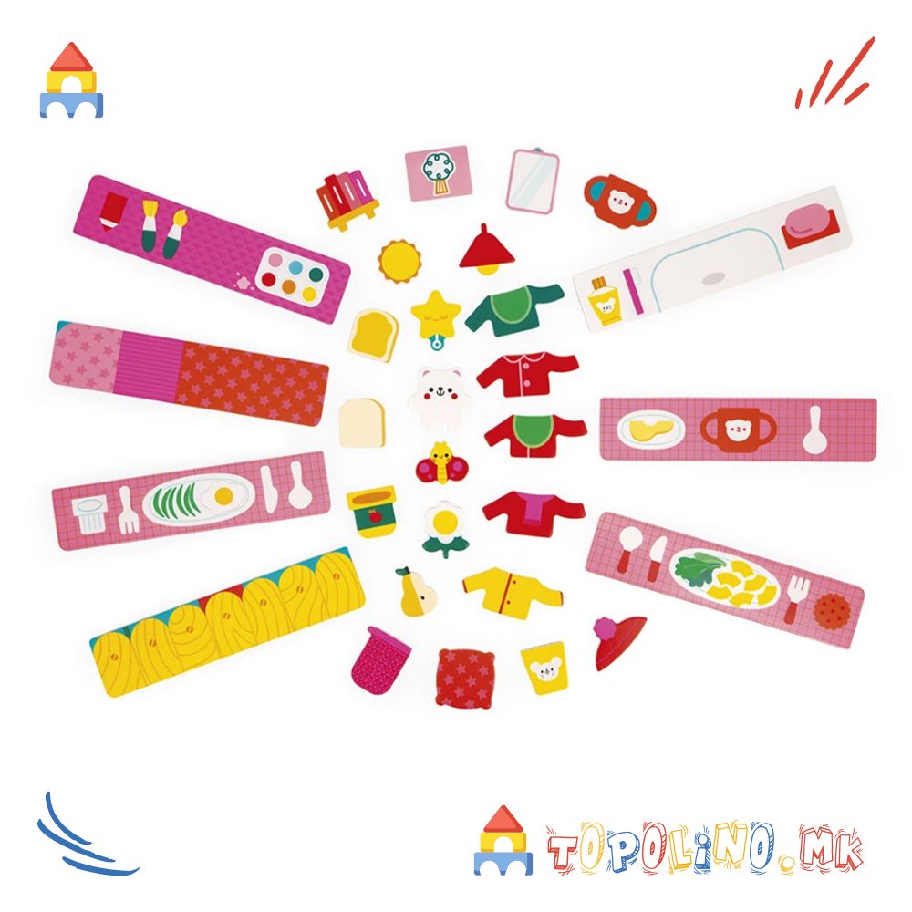 Магнетна Игра Дневни Активности на Мачето - Janod - Image 3