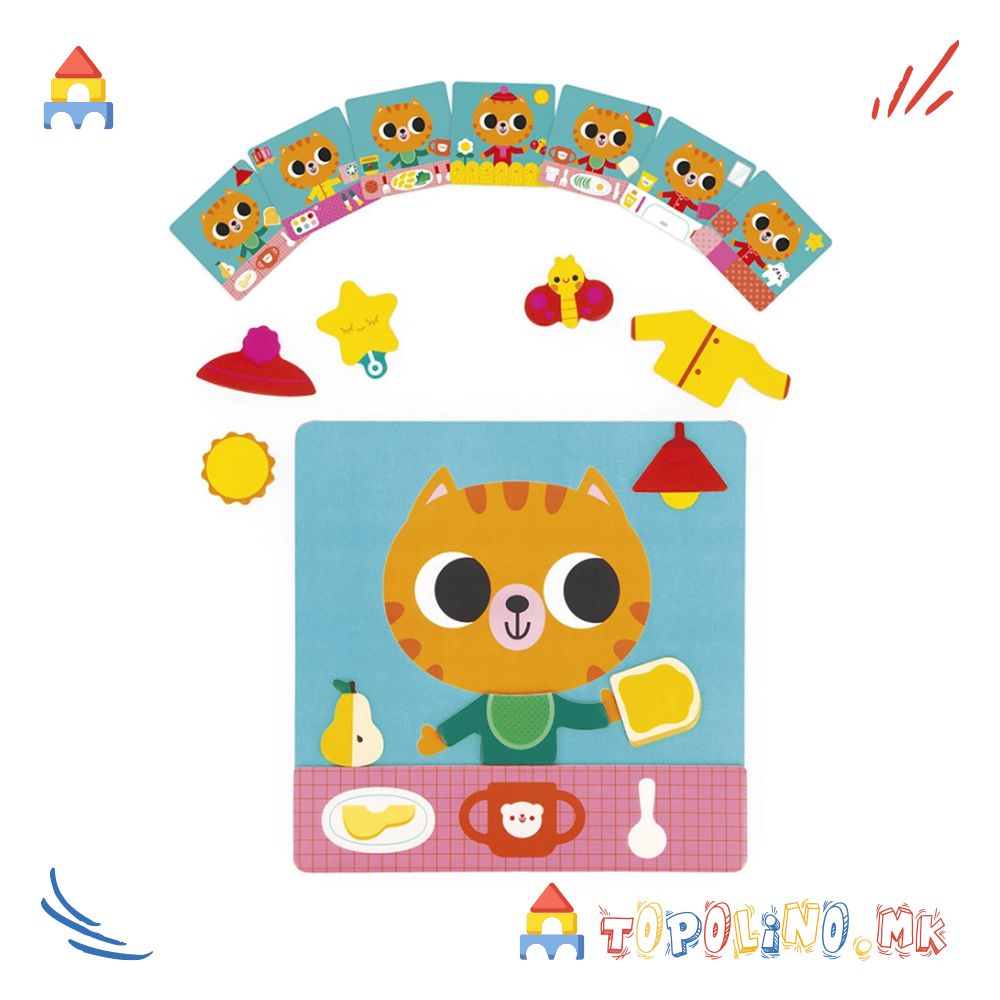 Магнетна Игра Дневни Активности на Мачето - Janod - Image 5