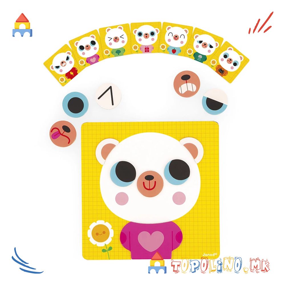 Магнетна Игра Емоции Мече - Janod - Image 5