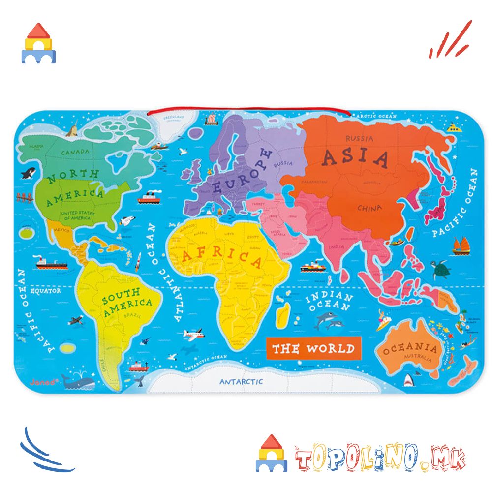 Магнетна Табла Мапа на Светот - Janod - Image 3