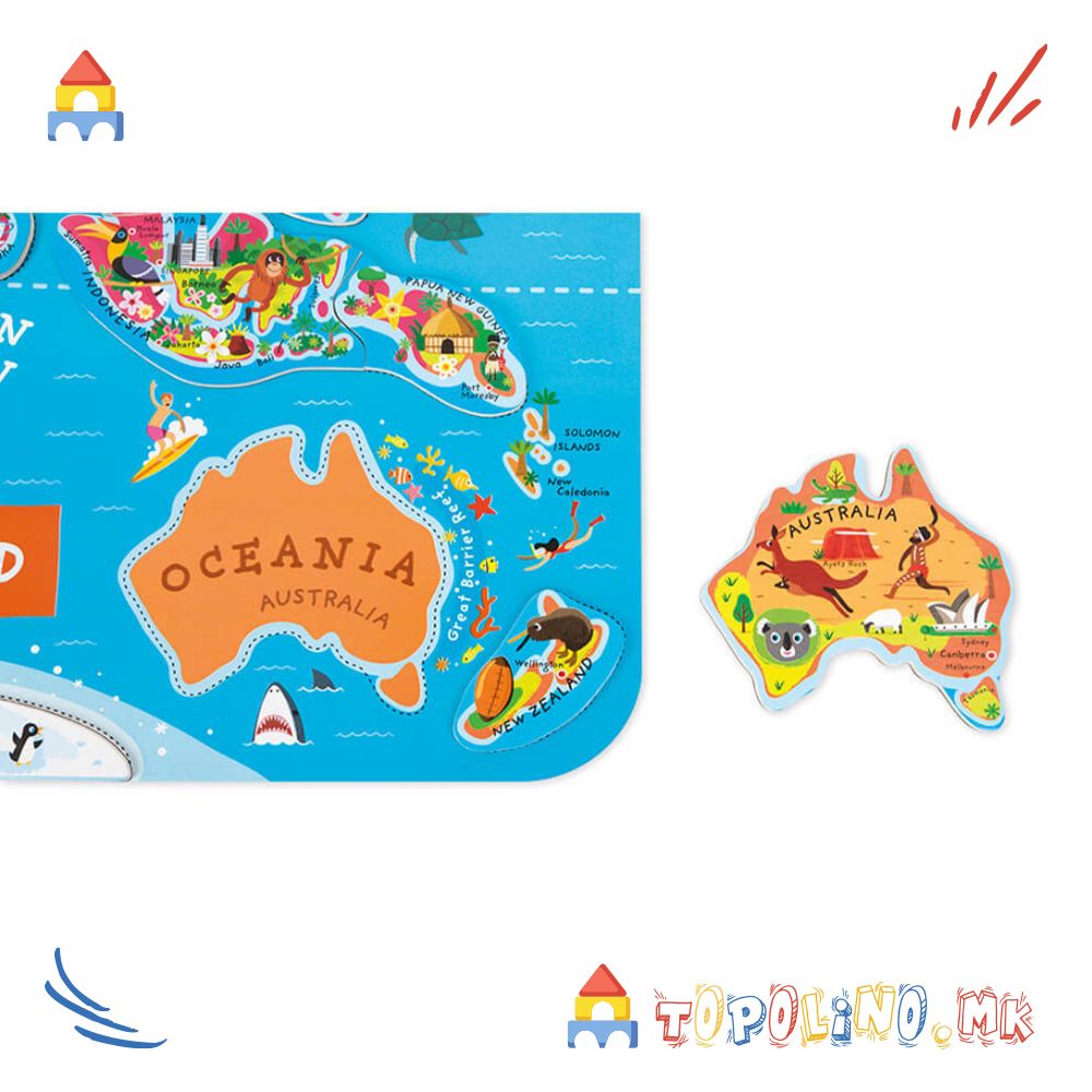 Магнетна Табла Мапа на Светот - Janod - Image 5