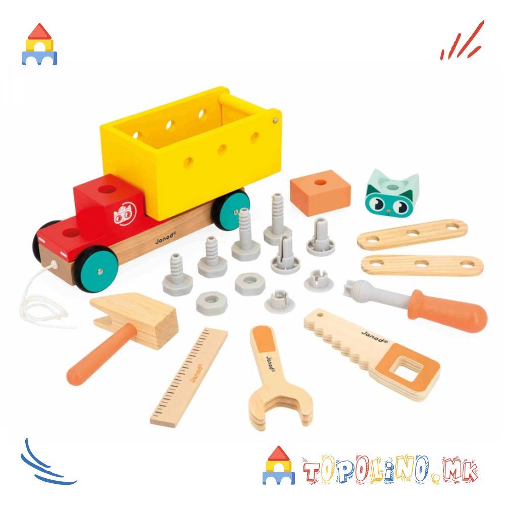 Играчка за Влечење Камион Bricokids - Janod - Image 4