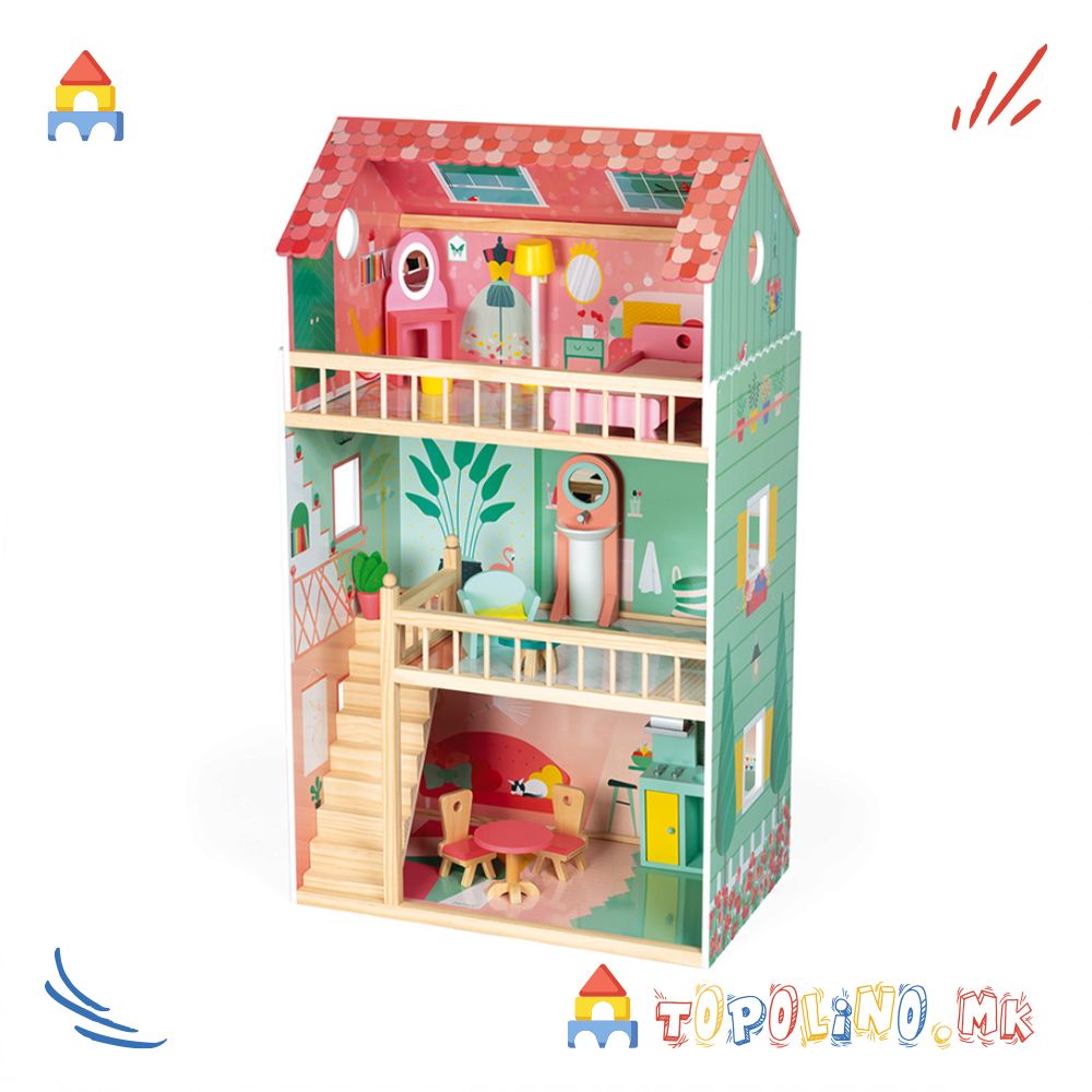 Куќичка за Кукли Happy Day - Janod - Image 3