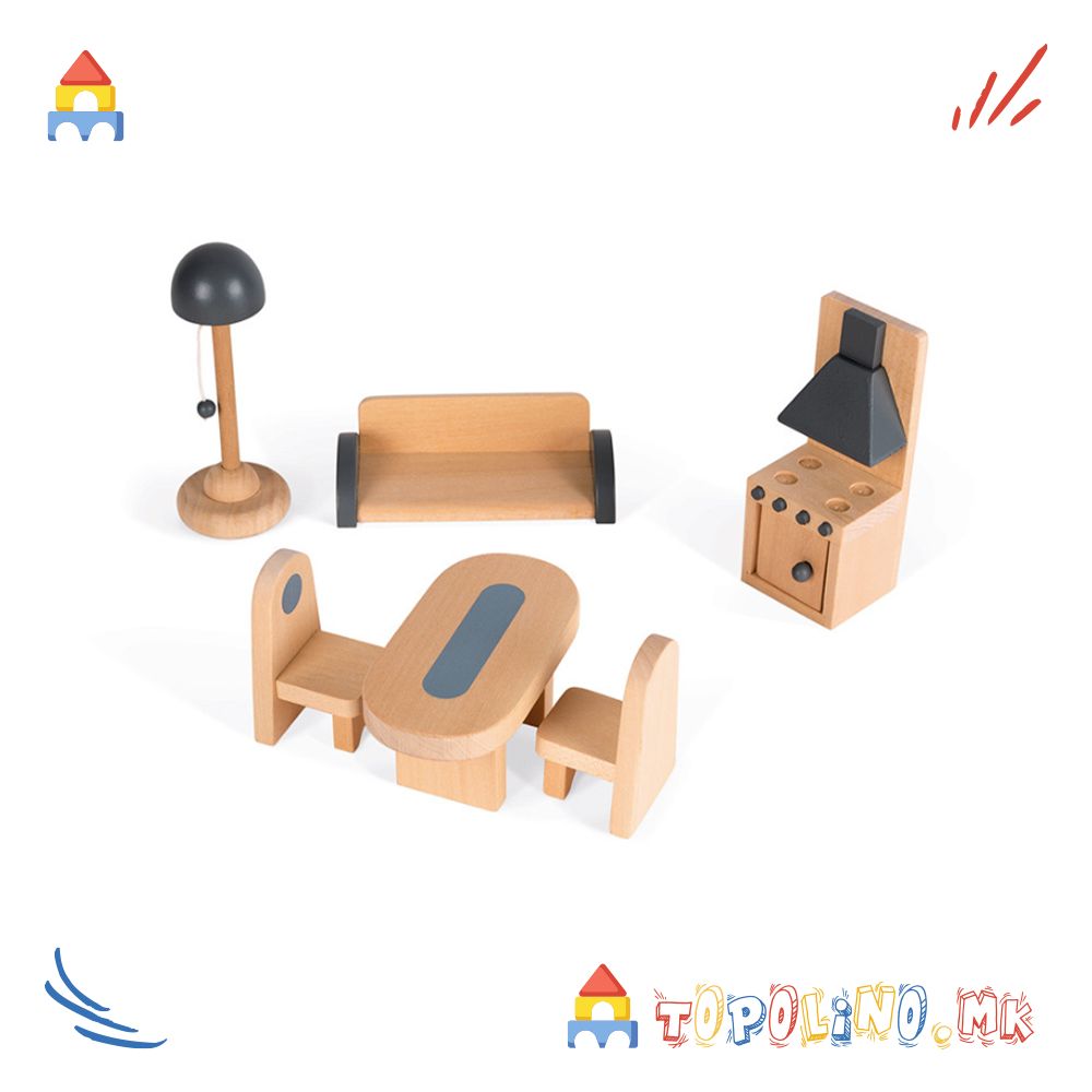 Дрвена Куќичка за Кукли Mademoiselle - Janod - Image 6