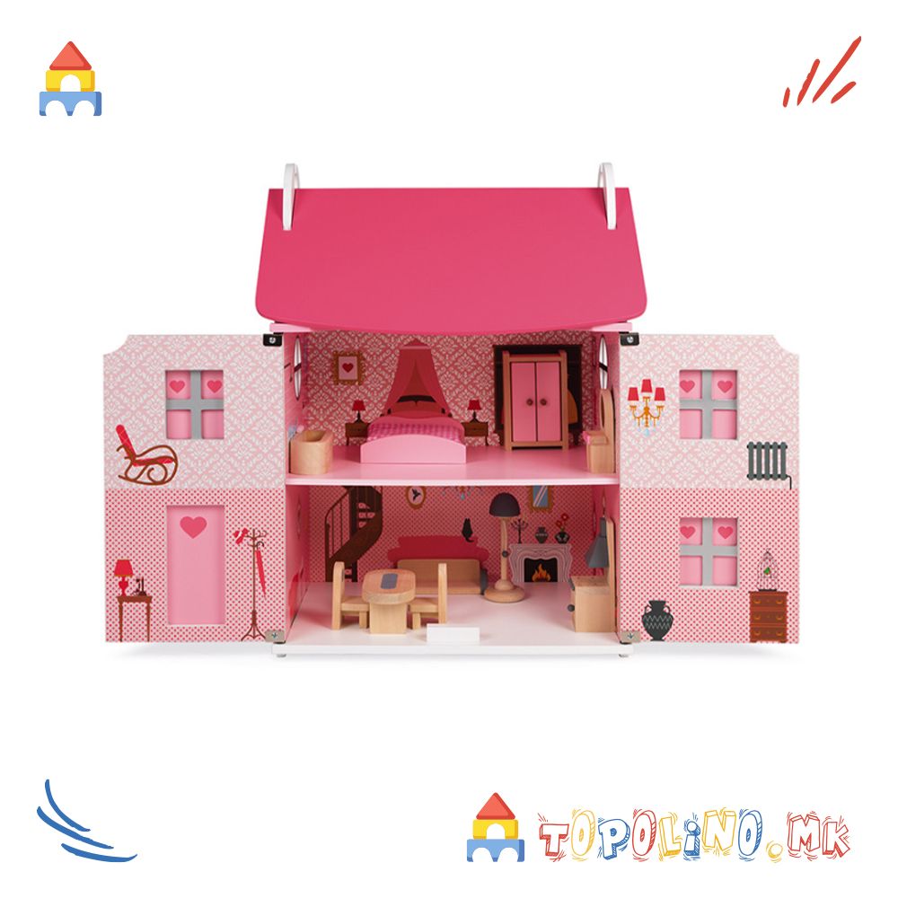 Дрвена Куќичка за Кукли Mademoiselle - Janod - Image 4
