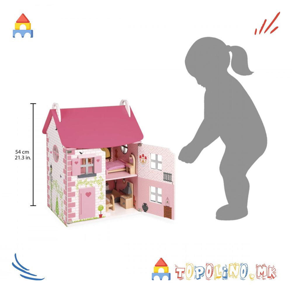 Дрвена Куќичка за Кукли Mademoiselle - Janod - Image 7