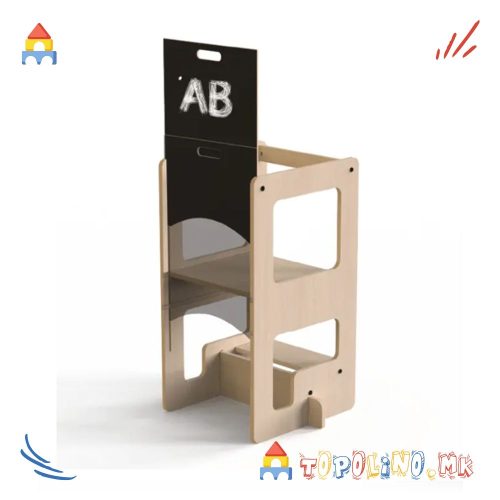 Дрвена Кула за Учење 2 во 1 Natural - Mamatoyz