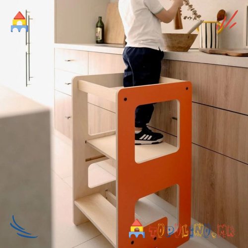 Дрвена Кула за Учење 2 во 1 Terra Cotta Pink - Mamatoyz