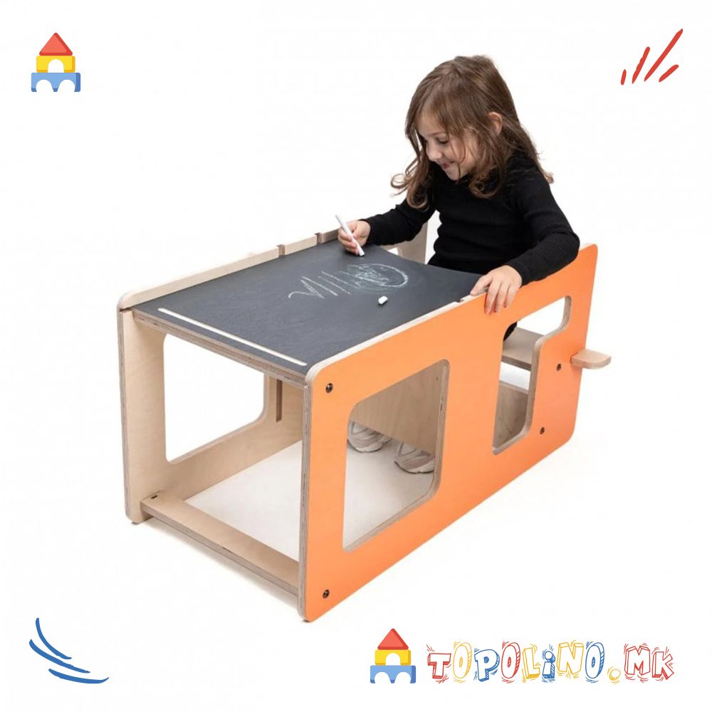 Дрвена Кула за Учење 2 во 1 Terra Cotta Pink - Mamatoyz - Image 6