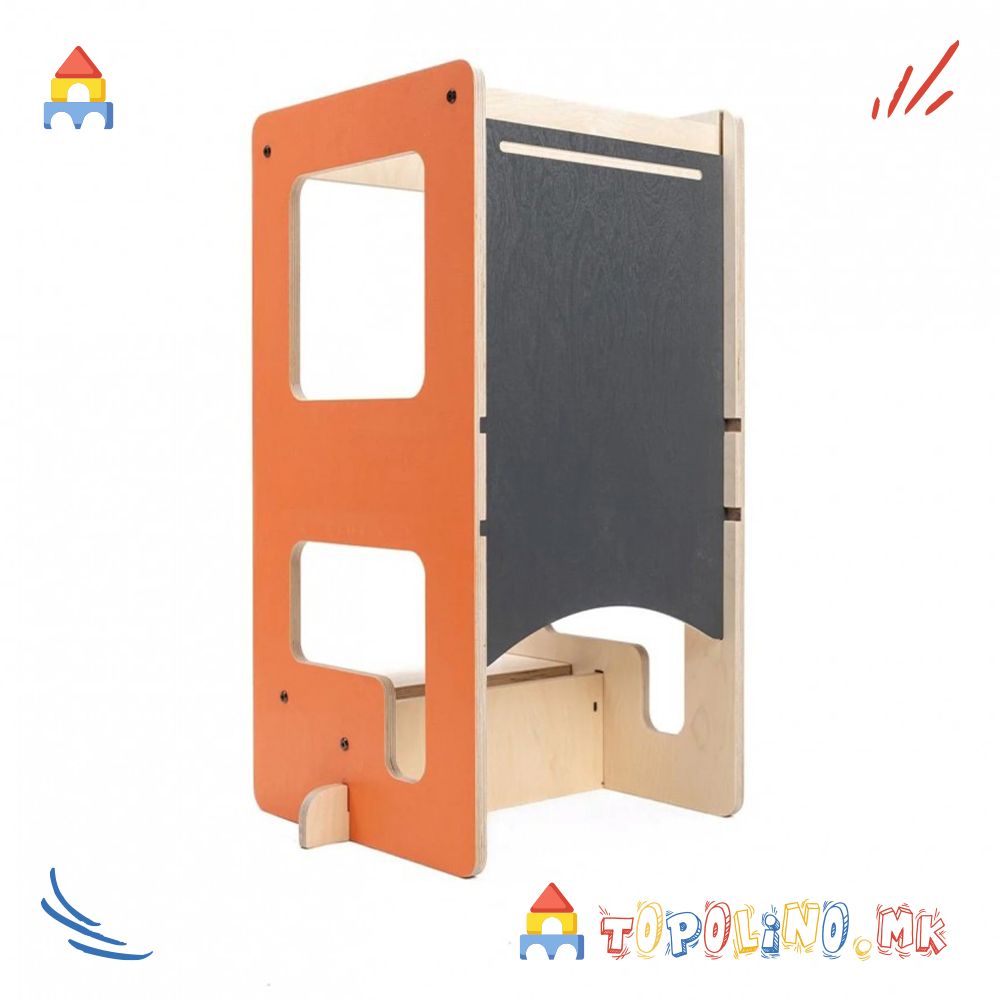 Дрвена Кула за Учење 2 во 1 Terra Cotta Pink - Mamatoyz - Image 4