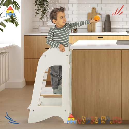 Дрвена Кула за Учење MDF White - Mamatoyz