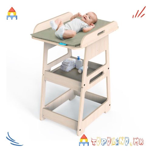 Дрвена Мултифункционална Маса за Преповивање и Игра - Mamatoyz