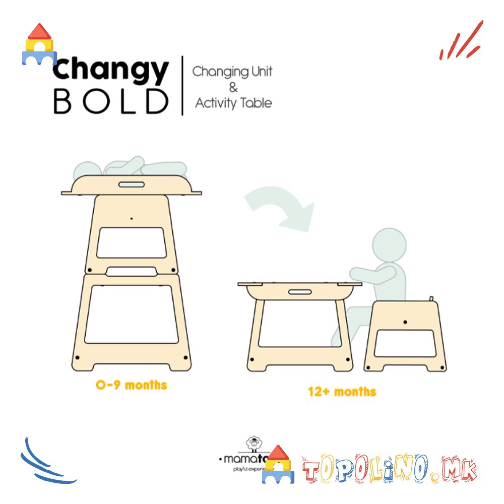 Дрвена Мултифункционална Маса за Преповивање и Игра - Mamatoyz - Image 4