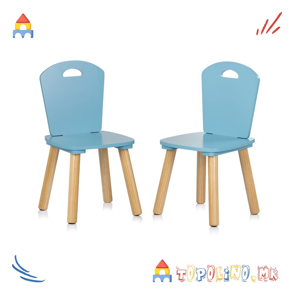 Дрвена Масичка со Две Столчиња Blue - Chipolino - Image 5