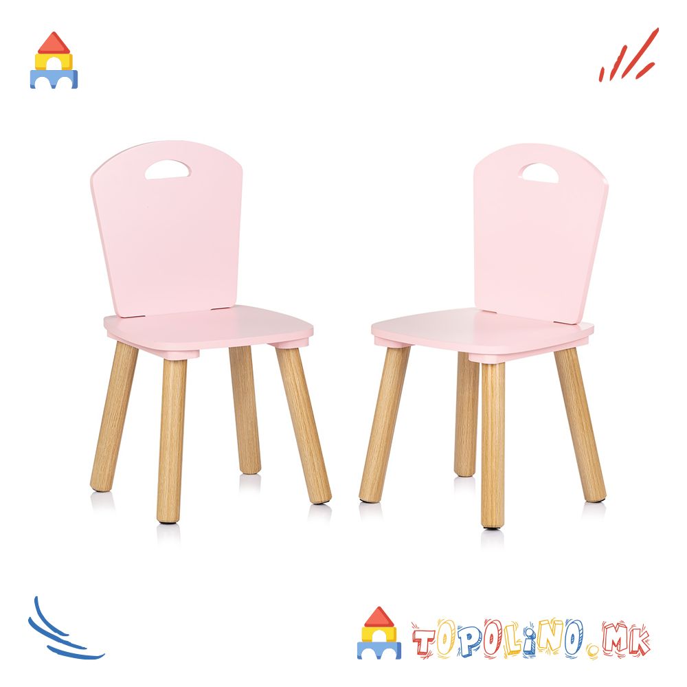 Дрвена Масичка со Две Столчиња Pink - Chipolino - Image 6