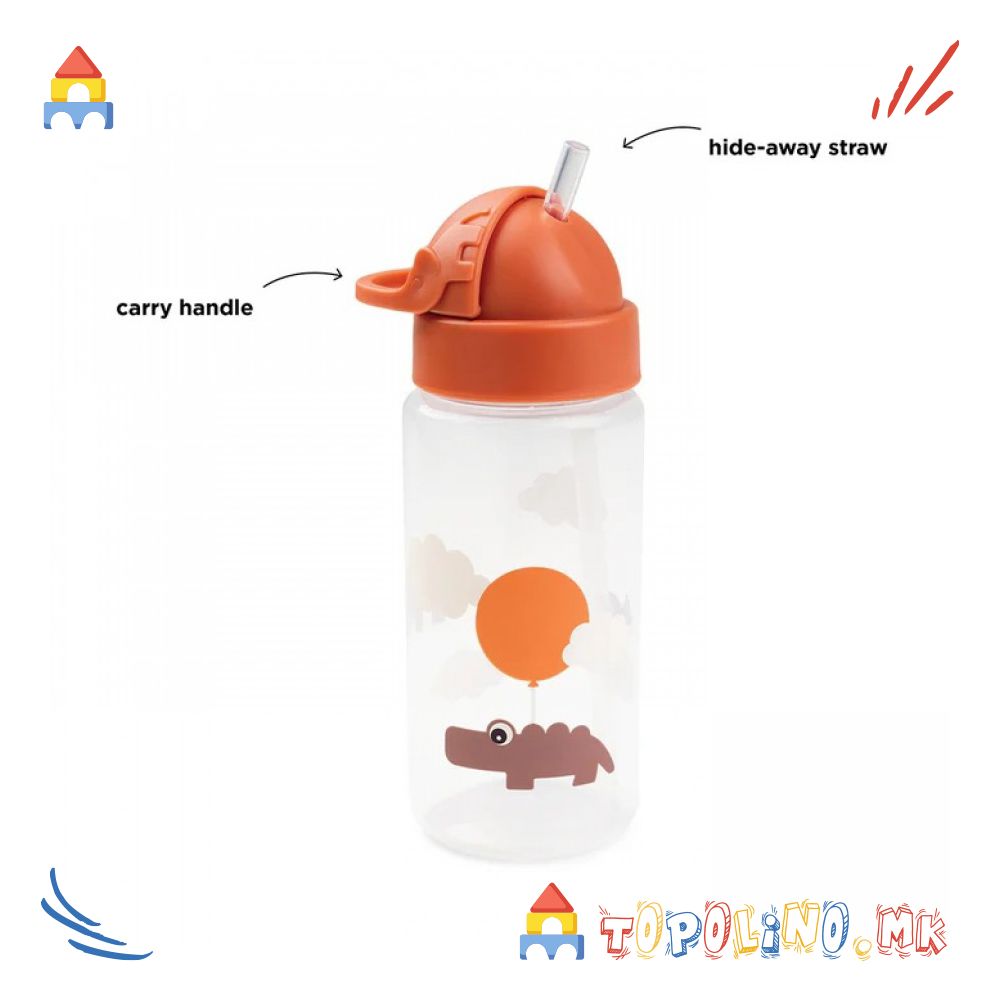 Шише со Цевка 350ml Пластика Портокалово – Done By Deer - Image 3