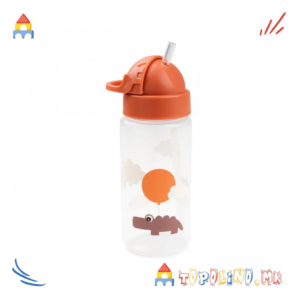 Шише со Цевка 350ml Пластика Портокалово – Done By Deer