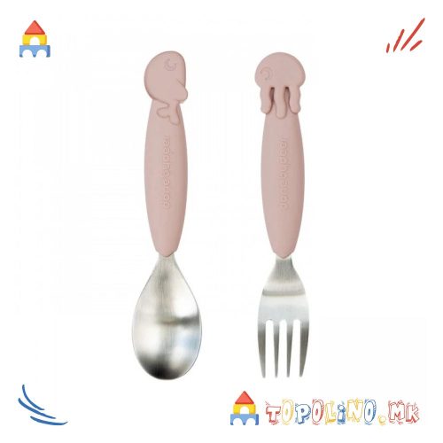 Прибор за Јадење 2пар Инокс и Силикон Море - Done By Deer