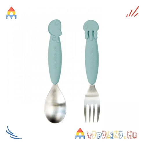 Прибор за Јадење Лажица и Вилушка Море Син – Done By Deer