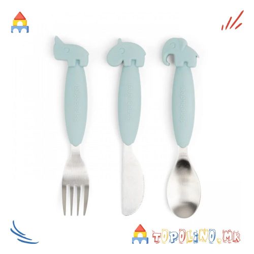 Прибор за Јадење 3пар Метал Friends Море Син – Done By Deer