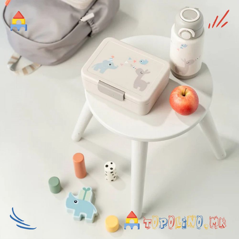 Кутија за Храна со Преграда Крем – Done By Deer - Image 2