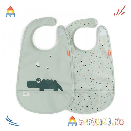 Лигавче со Лепенка 2пар Croco Зелено – Done By Deer