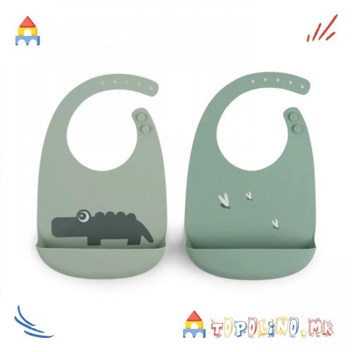 Лигавче Силиконско Croco Зелено 2пар. – Done By Deer