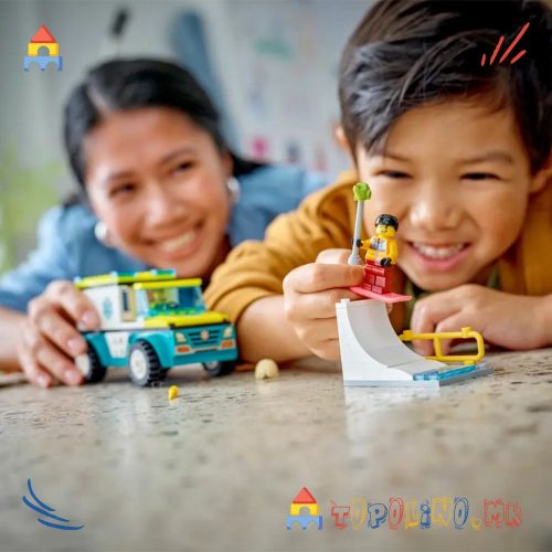 Emergency Ambulance and Snowboarder - Lego