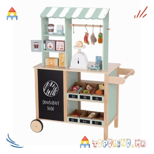 Дрвена Супермаркет со Акцесоари - Tooky Toys