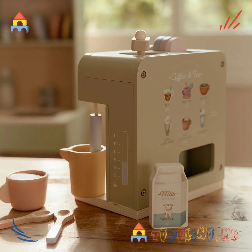 Дрвена Играчка Машина за Кафе – Little Dutch - Image 5