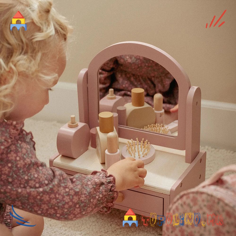 Дрвена Играчка Маса за Шминкање – Little Dutch