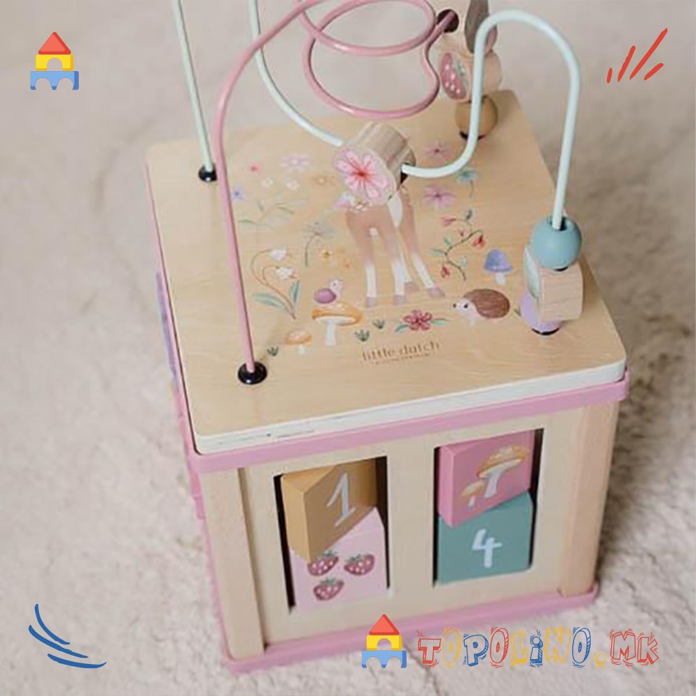 Дрвена Играчка Коцка со Активности Волшебна Градина – Little Dutch - Image 3